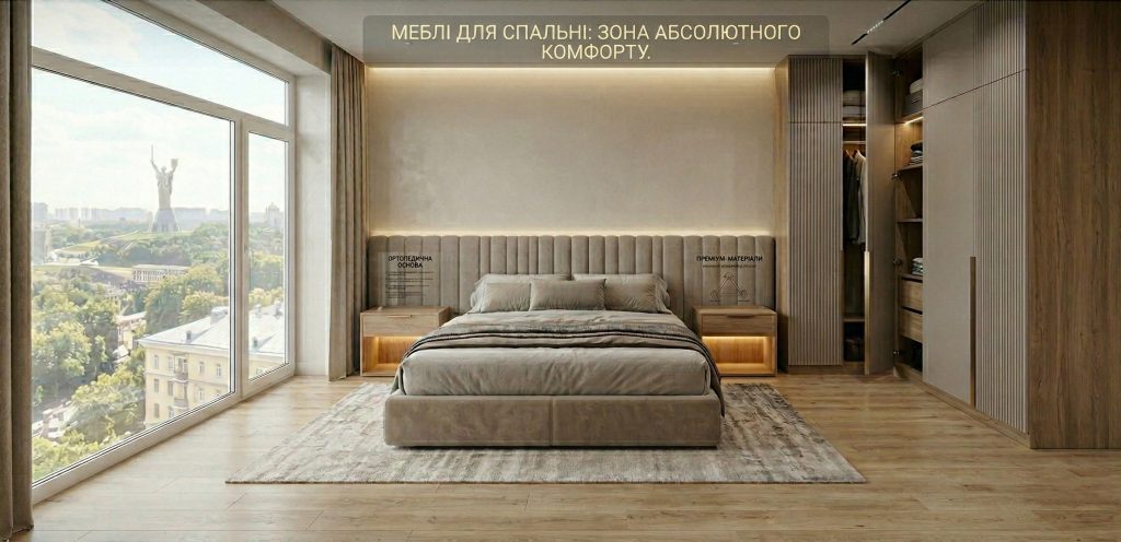 Элитная мебель для спальни на заказ Киев зона комфорта Design City Мебель